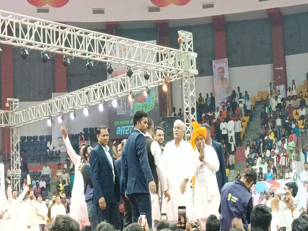 Chhattisgarh CM Bhupesh Baghel at Indoor Stadium (Photo/ANI)