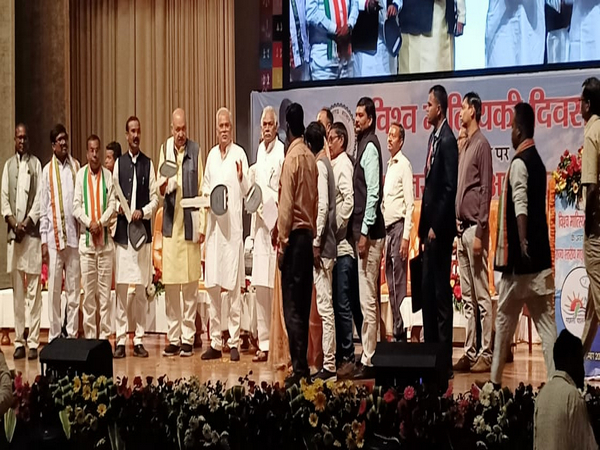 Chhattisgarh CM Bhupesh Baghel in the program at Deendayal Upadhyay Auditorium in Raipur