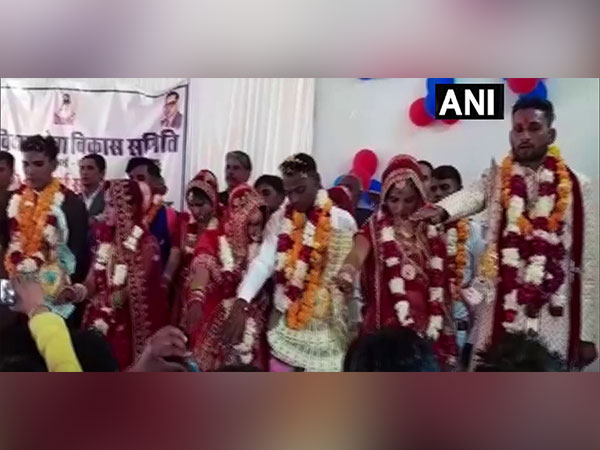 Newly-wed couples were purportedly taking oath at Kumher in Rajasthan's Bharatpur district. (Photo/ANI)
