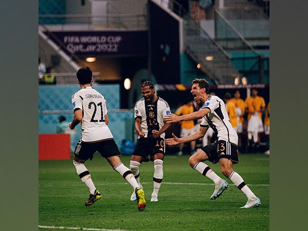 German players celebrating their first goal (Photo: Twitter@DFB_Team_EN)