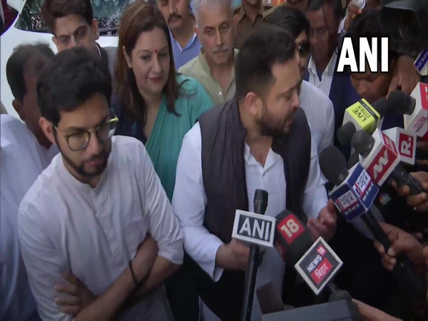 Shiv Sena (Uddhav Thackeray) leader Aaditya Thackeray and Deputy Chief Minister Tejashwi Yadav (Photo/ANI)