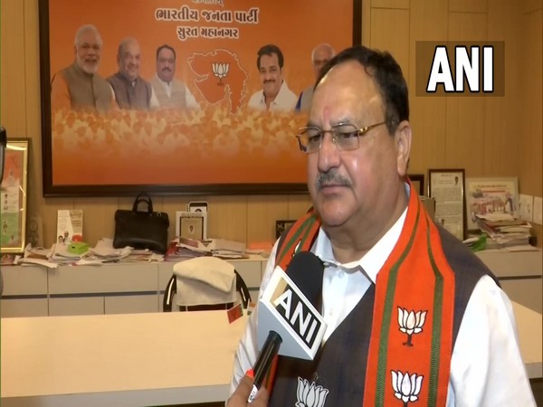 BJP president JP Nadda in Surat (Photo/ANI)