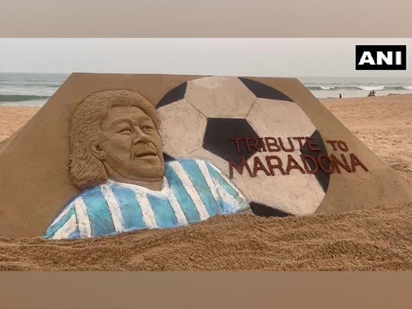 Diego Maradona sand art (Image source: ANI Photos)