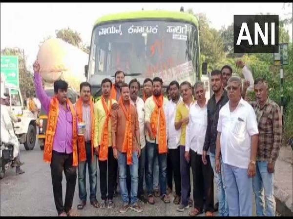 Members of Maratha Mahasangh during protest against Karnataka CM Basavaraj Bommai in Pune