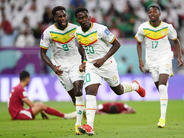 Senegal's Bamba Dieng celebrates after scoring against Qatar (Image: FIFA World Cup Twitter)