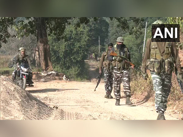 Security forces personnel patrol in Burha Pahar region