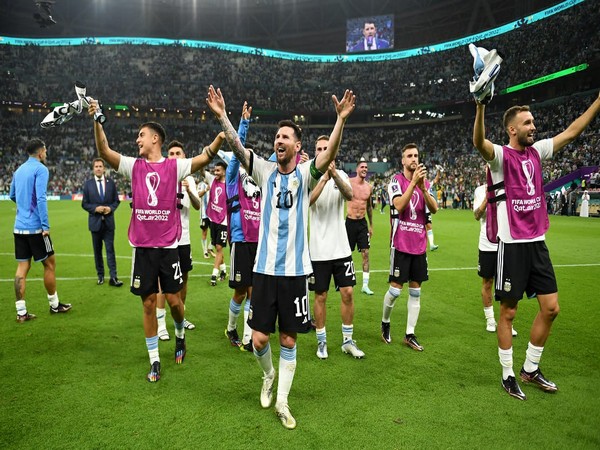 Argentina celebrating their win. (Photo- Argentina Football Twitter)