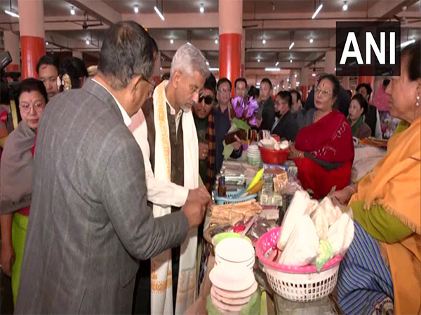 Jaishankar visits Ima Keithal market in Imphal (Photo/ANI)