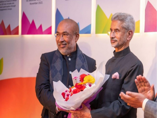 EAM S Jaishankar with Manipur CM N Biren Singh. (ANI/Image)