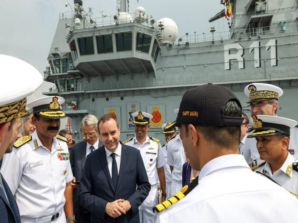 French Minister for the Armed forces, Sebastien Lecornu on board INS Vikrant. (Photo Credit - Twitter/Sebastien Lecornu)