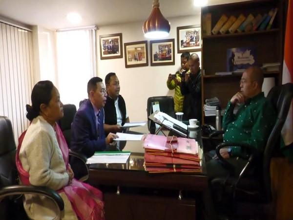 Three Meghalaya MLAs tender their resignations. (Photo:ANI)