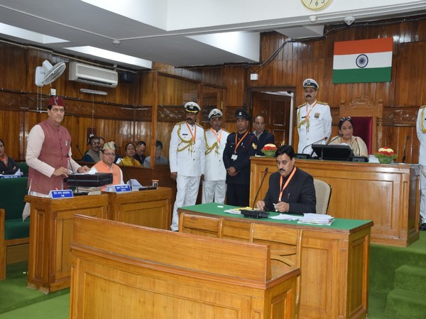 Uttarakhand Finance Minister Premchand Aggarwal at the Assembly on Tuesday. (Image/ANI)