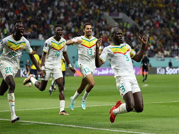 Senegal team celebrating. (Photo- FIFA World Cup Twitter)
