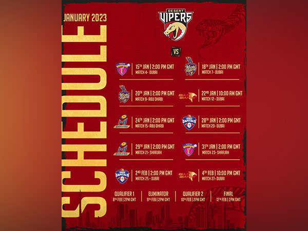 Schedule for Desert Vipers (Photo: DP Media) 