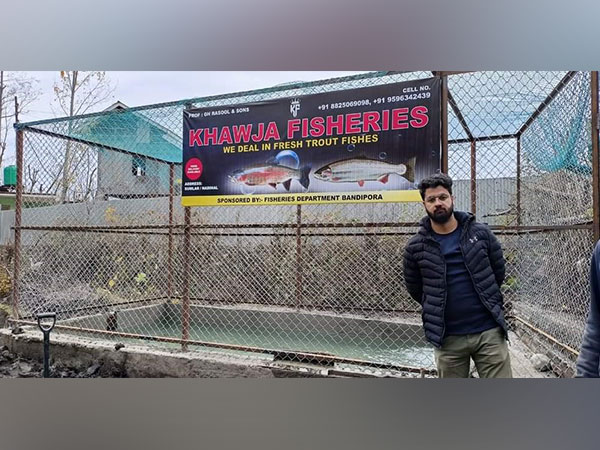 Basit outside his fish farm (Image/ANI)