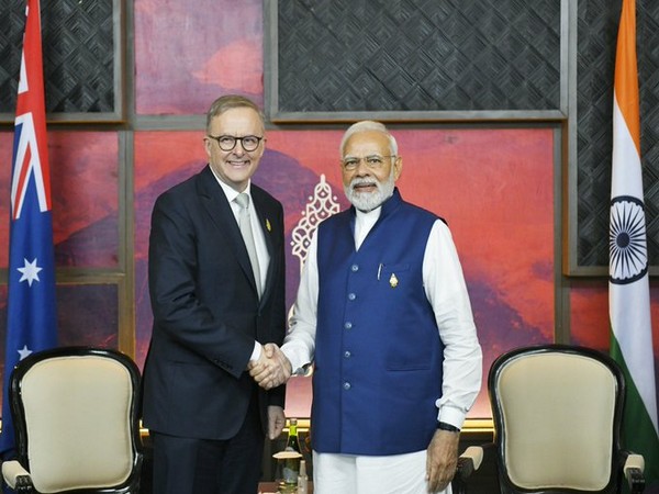Australian PM Anthony Albanese with Indian PM Narendra Modi. 