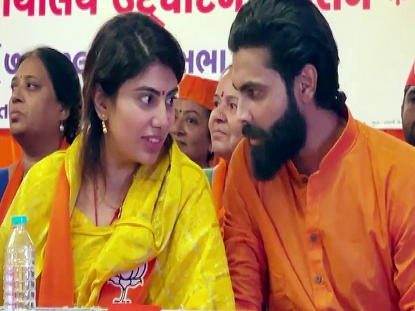 Indian cricketer Ravindra Jadeja and BJP candidate from Jamnagar North seat (Photo:ANI)