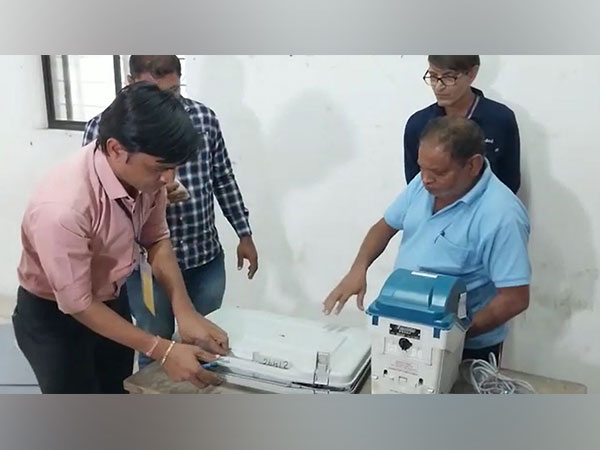 Visual of closing of EVMs at Gondal seat in Rajkot district (Photo:ANI)