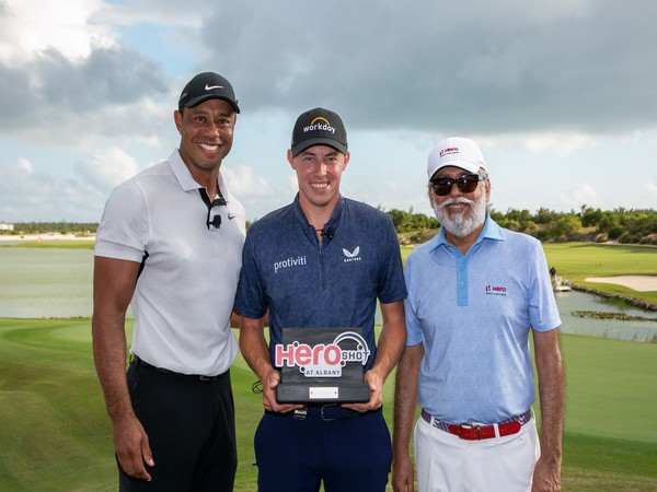 Tiger Woods (L) with Matt Fitzpatrick (C) (Image: World Challenge)