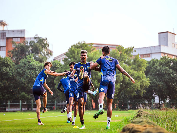 Chennaiyin FC players train ahead of their ISL 2022-23 match against Hyderabad FC (Image: CFC media)