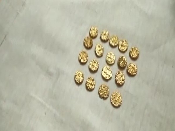 The gold coins recovered from the field in West Godavari, Andhra Pradesh. 
