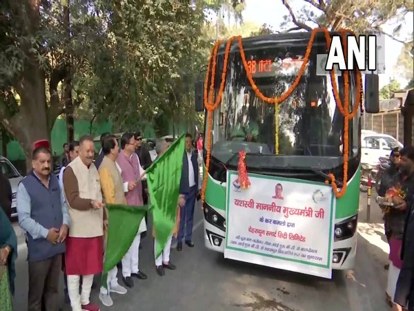 Uttarakhand Chief Minister Pushkar Singh Dhami flagged off 'Doon Connect' electric buses (Photo/ANI)