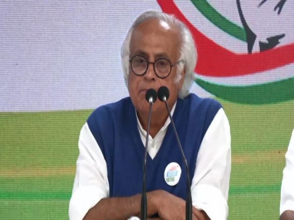 Congress leader Jairam Ramesh speaking to media on Sunday. 