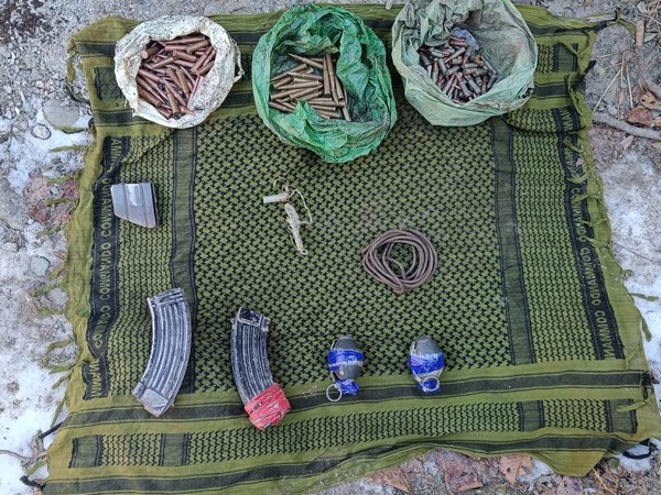 Arms and ammunition recovered in the search operation. (Photo/ANI)