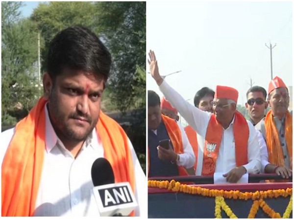 Patidar leader Hardik Patel and Gujarat Chief Minister Bhupendra Patel (file photo/ANI)
