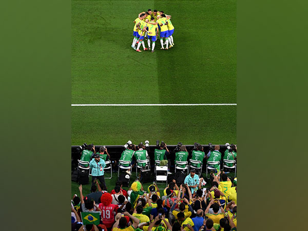 Brazil Team in a huddle. (Photo- FIFA WC Twitter)