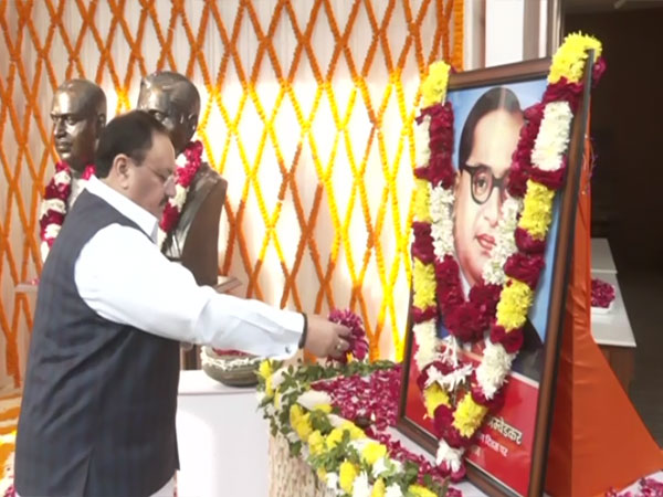 Nadda pays floral tribute to Bhim Rao Ambedkar at BJP HQ