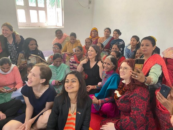 German Foreign Minister Baerbock visits Khori village in Haryana. (Photo: Twitter//@AmbAckermann)