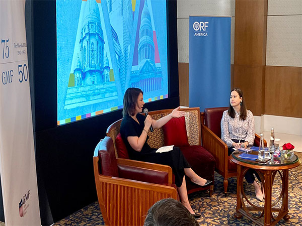 German Foreign Minister Annalena Baerbock addressed the India Trilateral Forum in New Delhi on Tuesday. (Photo Credit: German Embassy in India Twitter)