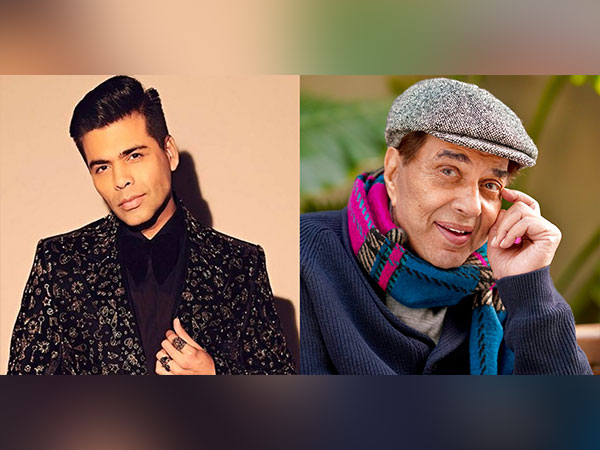 Karan Johar, Dharmendra (Image source: Twitter)