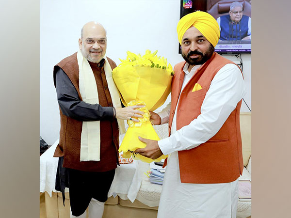 Union Home Minister Amit Shah and Punjab Chief Minister Bhagwant Mann (Photo/ANI)