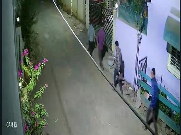 Thieve spotted in CCTV camera holding slipper in their hands