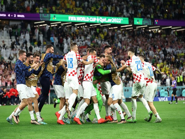 Croatia team celebrating. (Photo- FIFA WC Twitter)