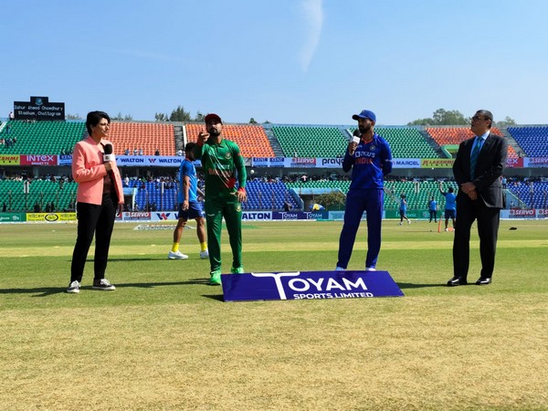 India skipper KL Rahul and Bangladesh skipper Litton Das during toss ahead of third ODI in Chattogram (Image: BCCI Twitter)