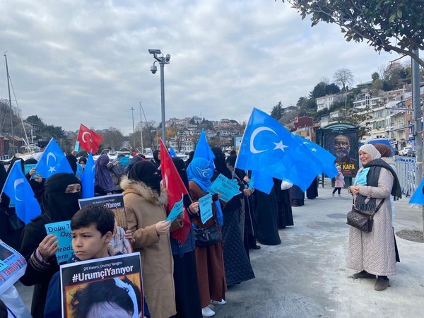 Turkish political parties, activists protest against Chinese atrocities on Human Rights Day.