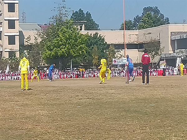 Player in action at Khalsa Stadium in Indore on Saturday (Photo/ANI)
