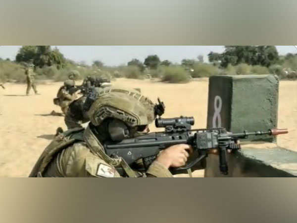 Ind-Aus military personnel during the joint drills in Rajasthan. (Photo/ANI)