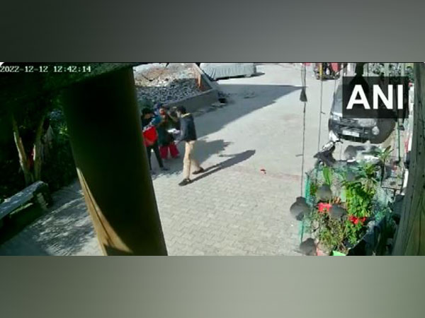 A screengrab of the incident recorded in the nearby CCRV camera in Loni (Photo/ANI) 