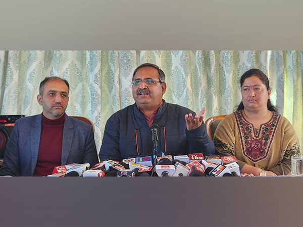 BJP leader Randhir Sharma at the press conference on Tuesday. (ANI/Photo)