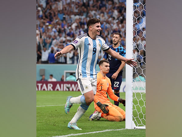 Julian Alvarez celebrates after scoring his second goal for Argentina against Croatia in semi-final of FIFA World Cup 2022 (Image: FIFA World Cup Twitter)