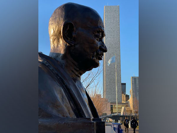 External Affairs Minister S Jaishankar unveiled the bust of Mahatma Gandhi at the United Nations Headquarters in New York.
