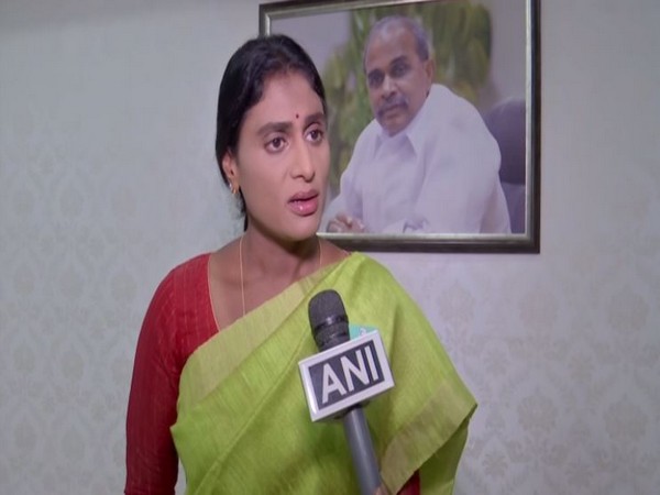 YSRTP chief YS Sharmila in Hyderabad (Photo/ANI)