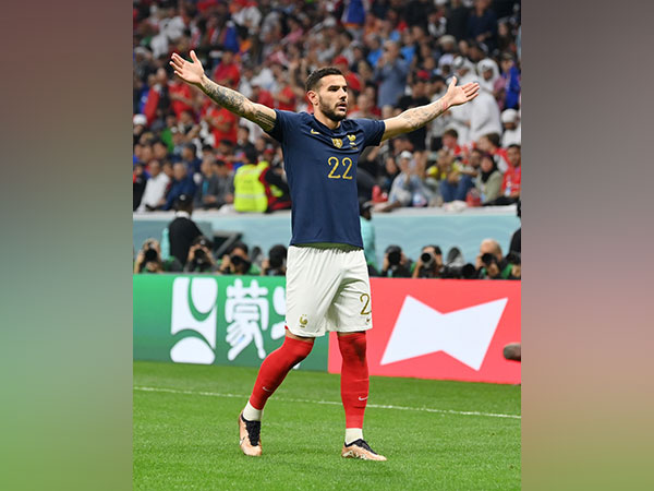 Theo Hernandez celebrating after scoring a goal for France against Morocco in semi-final of FIFA World Cup 2022 (Image: FIFA World Cup Twitter)
