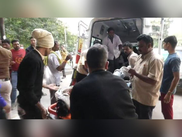 An injured passenger being taken to a hospital. (Photo/ANI)