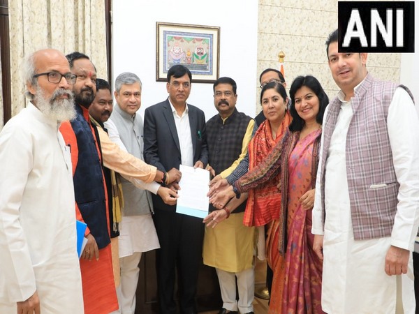 BJP MPs meet Mansukh Mandaviya in Delhi (Photo/ANI)