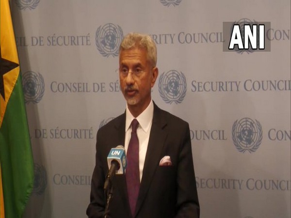 External Affairs Minister S Jaishankar during a media stakeout in New York